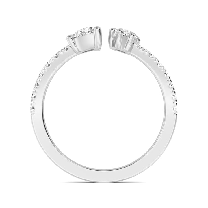 0.87ctw Half Moon, Marquise & Round Brilliant Lab-Grown Diamond Open Band in 14k White Gold