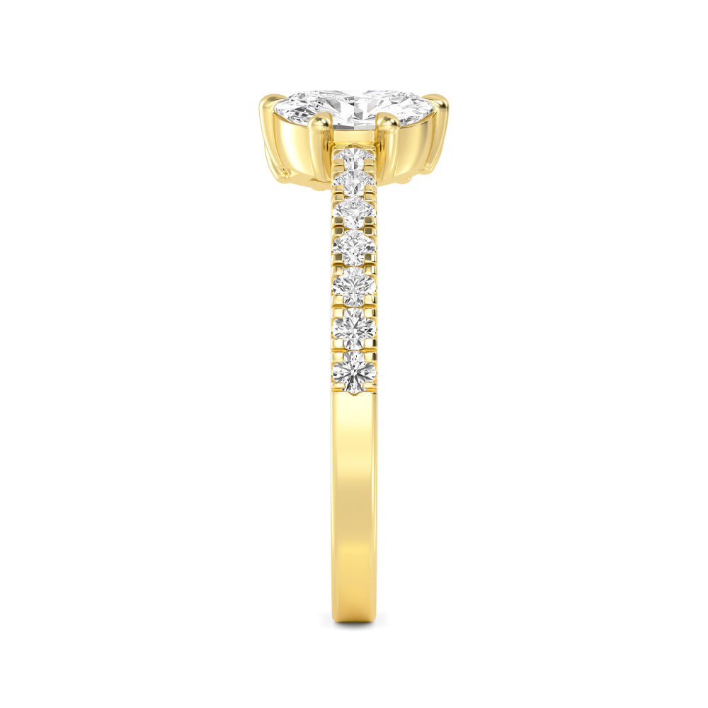 0.87ctw Half Moon, Marquise & Round Brilliant Lab-Grown Diamond Open Band in 14k Yellow Gold