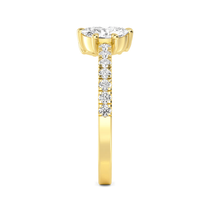 0.87ctw Half Moon, Marquise & Round Brilliant Lab-Grown Diamond Open Band in 14k Yellow Gold
