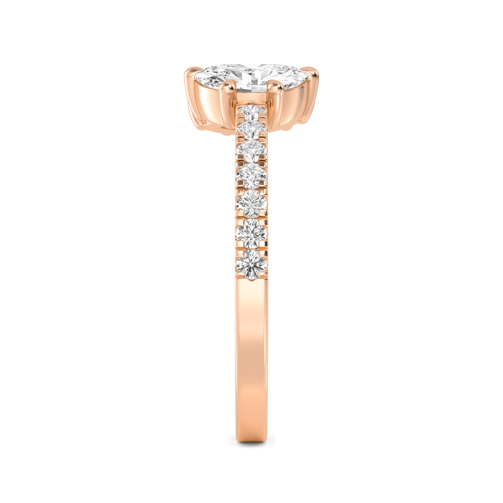 0.87ctw Half Moon, Marquise & Round Brilliant Lab-Grown Diamond Open Band in 14k Rose Gold