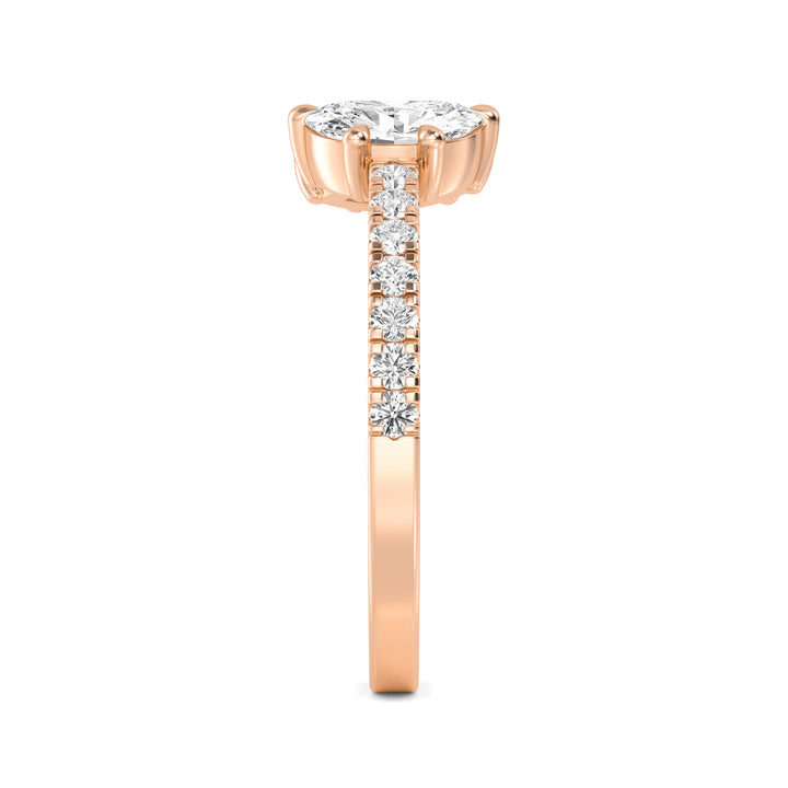 0.87ctw Half Moon, Marquise & Round Brilliant Lab-Grown Diamond Open Band in 14k Rose Gold