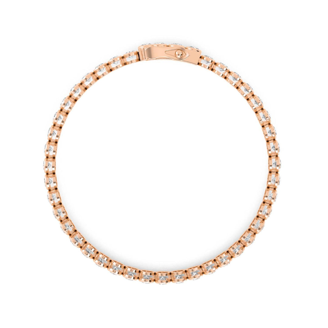 10.53ctw Oval Lab-Grown Diamond Bezel-Set Tennis Bracelet in 14k Rose Gold