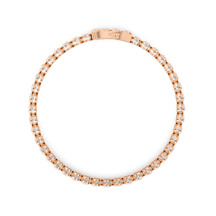 10.53ctw Oval Lab-Grown Diamond Bezel-Set Tennis Bracelet in 14k Rose Gold