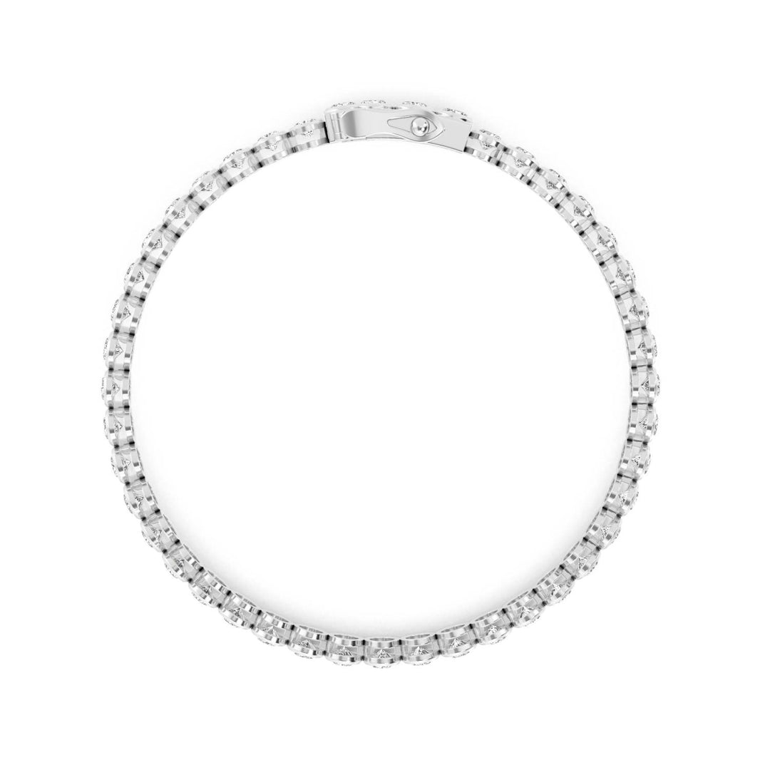 10.53ctw Oval Lab-Grown Diamond Bezel-Set Tennis Bracelet in 14k White Gold