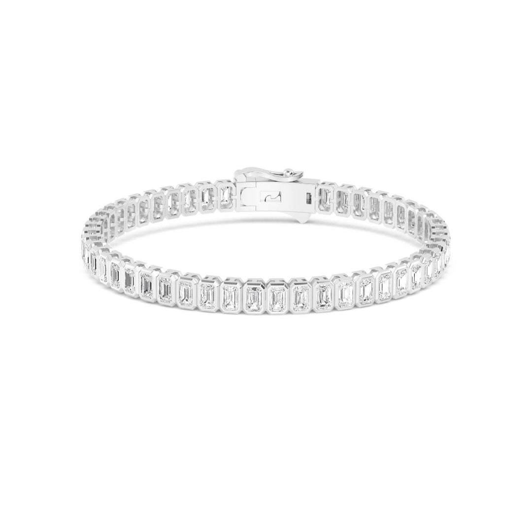 7.94ctw Radiant Cut Lab-Grown Diamond Bezel-Set Tennis Bracelet in 14k White Gold