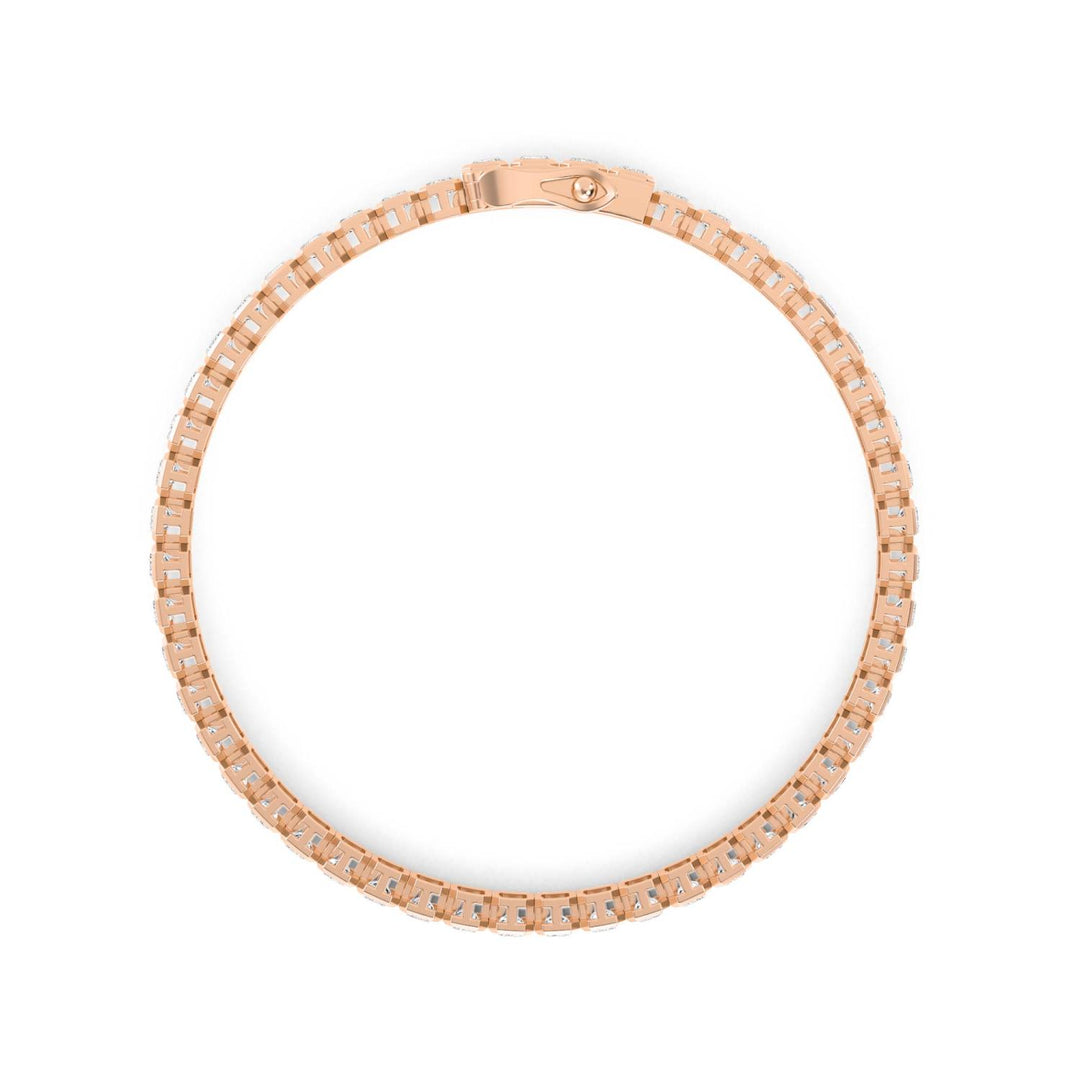 7.94ctw Radiant Cut Lab-Grown Diamond Bezel-Set Tennis Bracelet in 14k Rose Gold