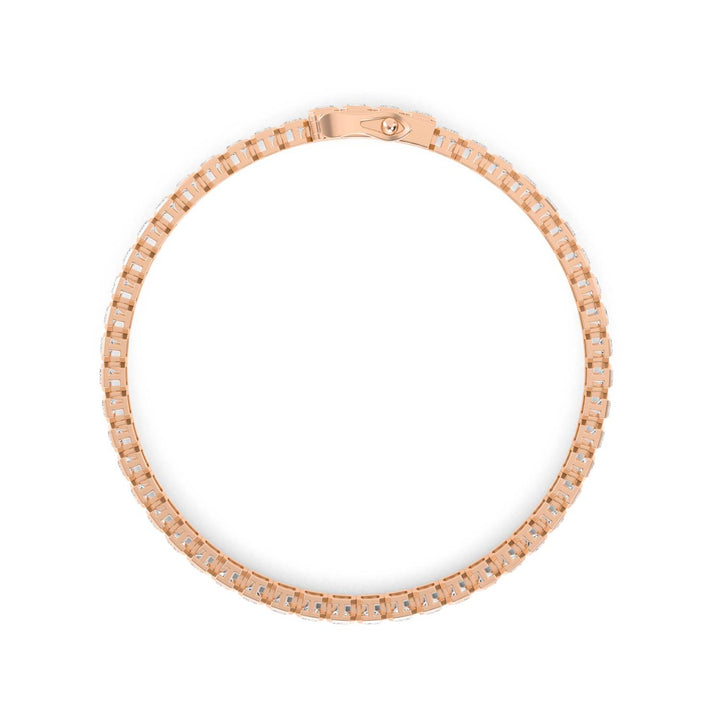 7.94ctw Radiant Cut Lab-Grown Diamond Bezel-Set Tennis Bracelet in 14k Rose Gold