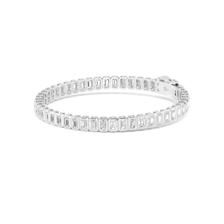 7.94ctw Radiant Cut Lab-Grown Diamond Bezel-Set Tennis Bracelet in 14k White Gold