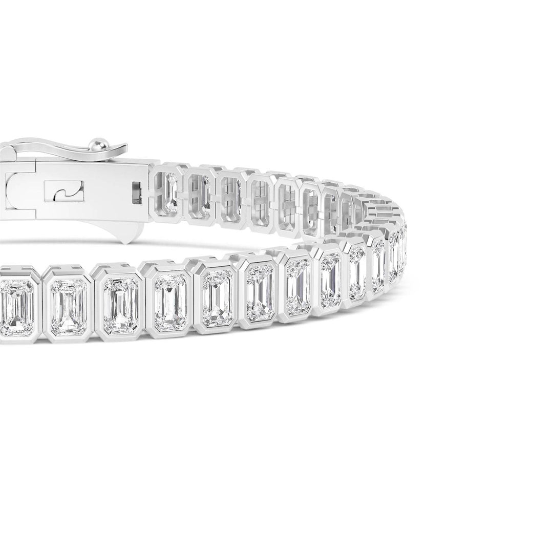 7.94ctw Radiant Cut Lab-Grown Diamond Bezel-Set Tennis Bracelet in 14k White Gold