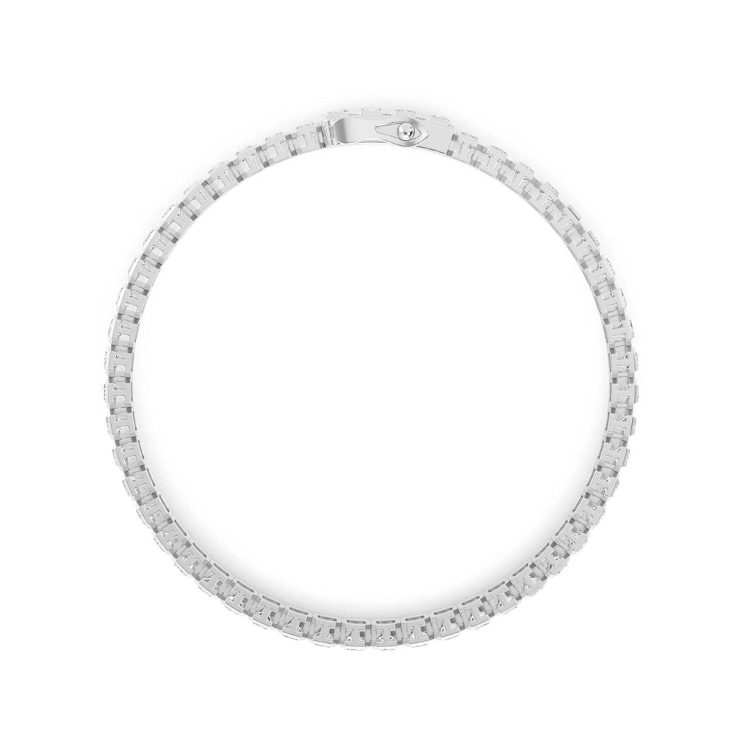 7.94ctw Radiant Cut Lab-Grown Diamond Bezel-Set Tennis Bracelet in 14k White Gold