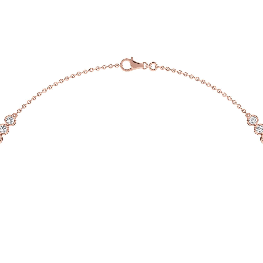 7.25ctw Round Brilliant Lab-Grown Diamond Bezel-Set Necklace in 14k Rose Gold
