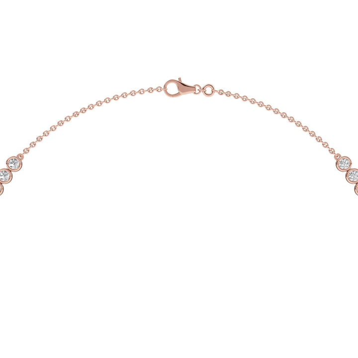 7.25ctw Round Brilliant Lab-Grown Diamond Bezel-Set Necklace in 14k Rose Gold