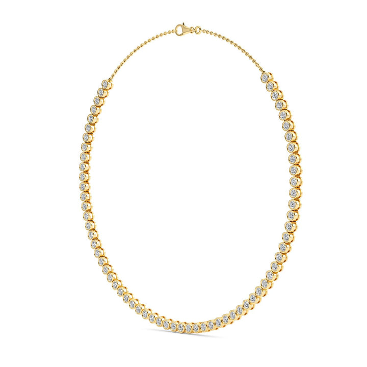 7.25ctw Round Brilliant Lab-Grown Diamond Bezel-Set Necklace in 14k Yellow Gold