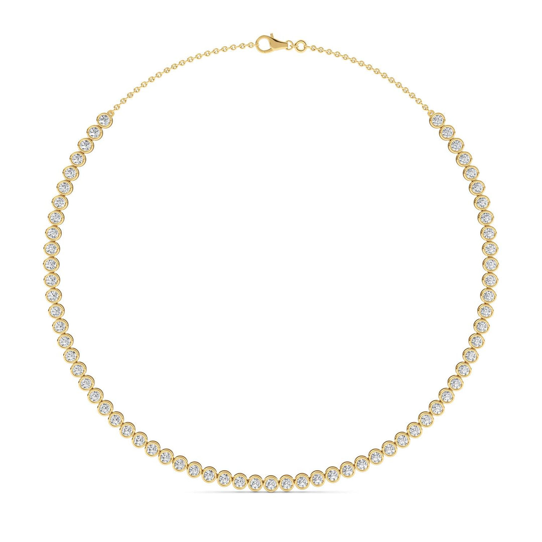 7.25ctw Round Brilliant Lab-Grown Diamond Bezel-Set Necklace in 14k Yellow Gold