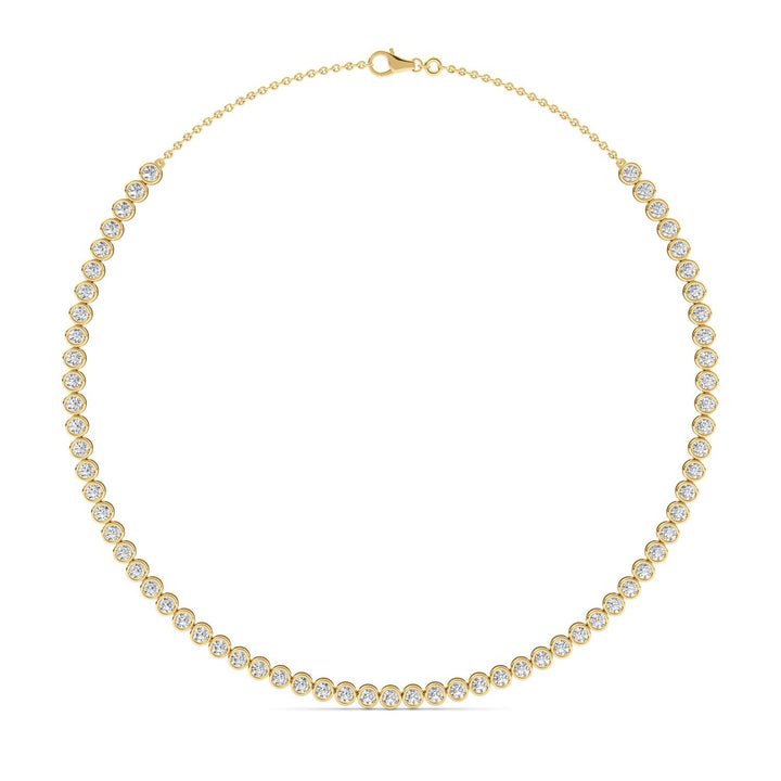 7.25ctw Round Brilliant Lab-Grown Diamond Bezel-Set Necklace in 14k Yellow Gold