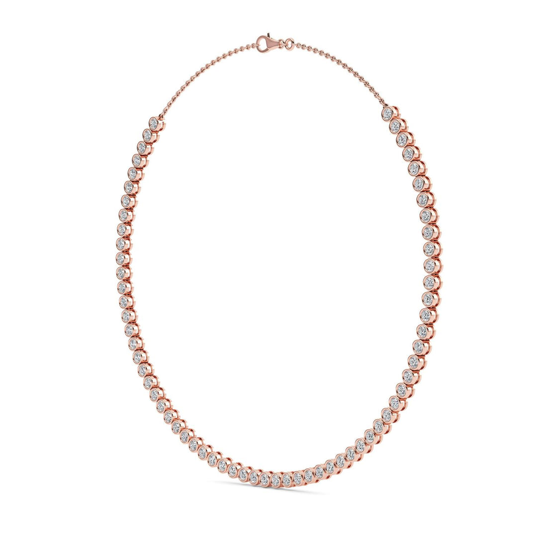 7.25ctw Round Brilliant Lab-Grown Diamond Bezel-Set Necklace in 14k Rose Gold