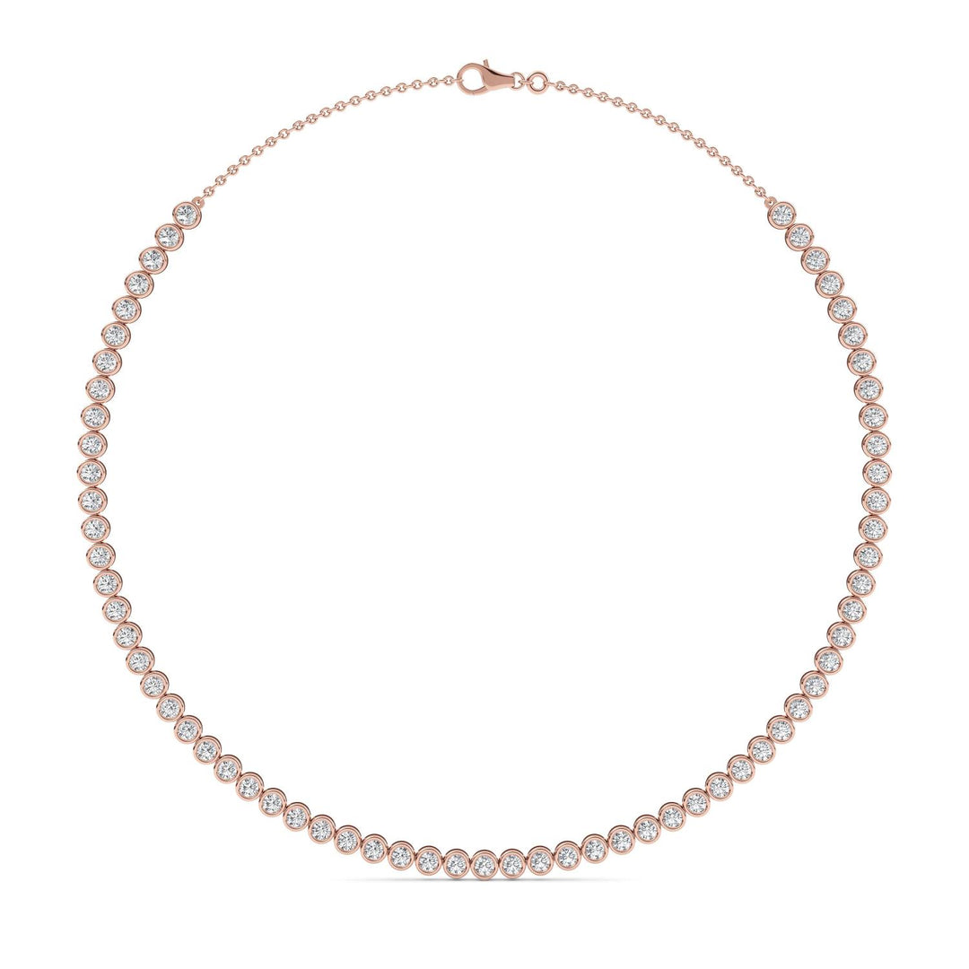 7.25ctw Round Brilliant Lab-Grown Diamond Bezel-Set Necklace in 14k Rose Gold