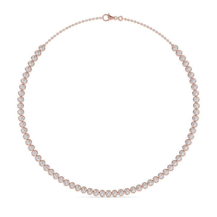 7.25ctw Round Brilliant Lab-Grown Diamond Bezel-Set Necklace in 14k Rose Gold
