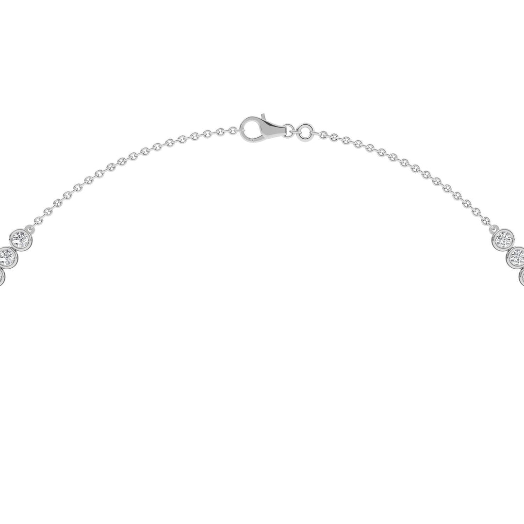 7.25ctw Round Brilliant Lab-Grown Diamond Bezel-Set Necklace in 14k White Gold