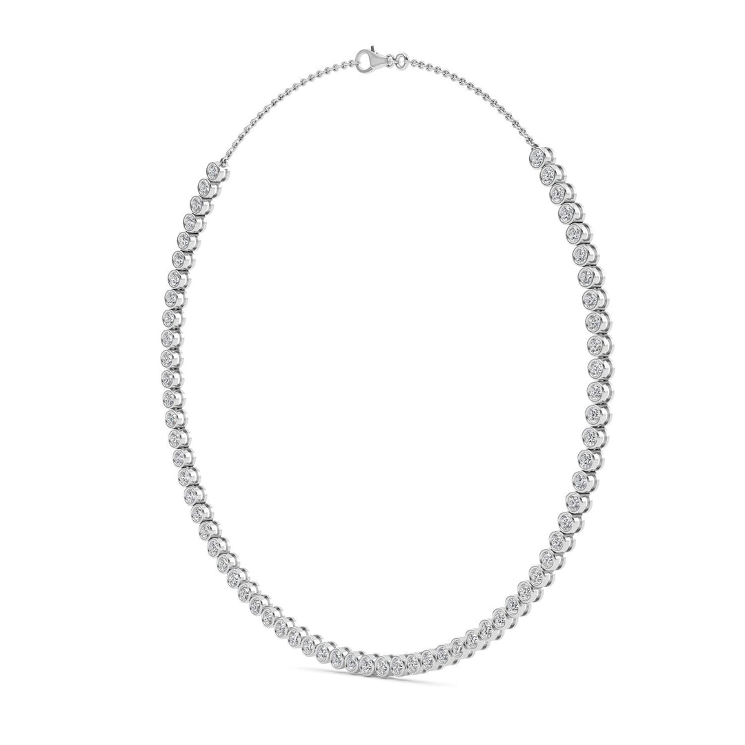 7.25ctw Round Brilliant Lab-Grown Diamond Bezel-Set Necklace in 14k White Gold