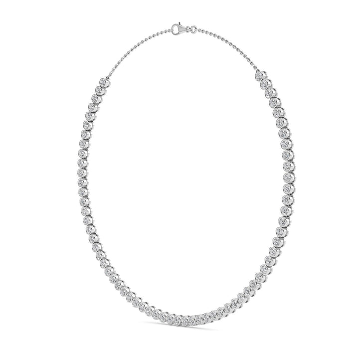 7.25ctw Round Brilliant Lab-Grown Diamond Bezel-Set Necklace in 14k White Gold