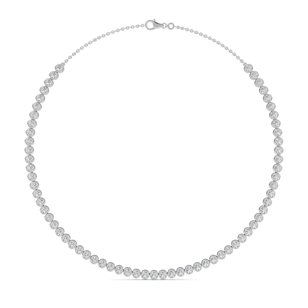 7.25ctw Round Brilliant Lab-Grown Diamond Bezel-Set Necklace in 14k White Gold