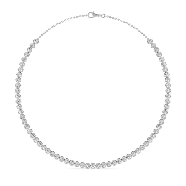 7.25ctw Round Brilliant Lab-Grown Diamond Bezel-Set Necklace in 14k White Gold
