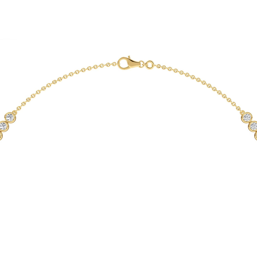 7.25ctw Round Brilliant Lab-Grown Diamond Bezel-Set Necklace in 14k Yellow Gold