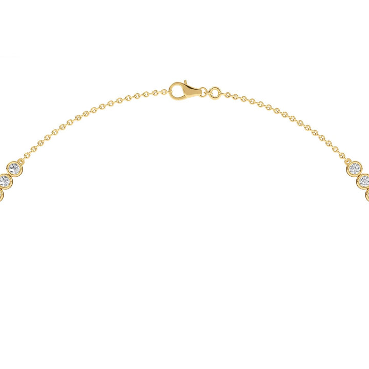 7.25ctw Round Brilliant Lab-Grown Diamond Bezel-Set Necklace in 14k Yellow Gold