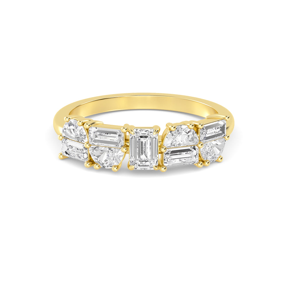 1.04ctw Multi-Cut Lab-Grown Diamond Stackable Fashion Band in 14k Yellow Gold