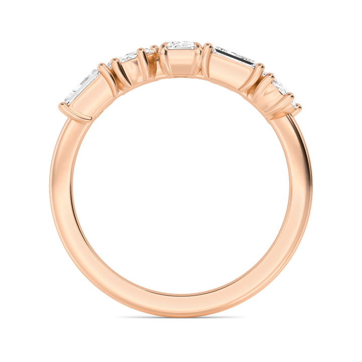 1.04ctw Multi-Cut Lab-Grown Diamond Stackable Fashion Band in 14k Rose Gold