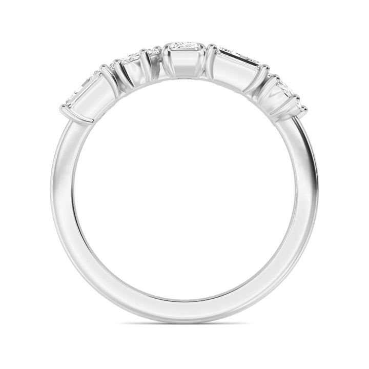 1.04ctw Multi-Cut Lab-Grown Diamond Stackable Fashion Band in 14k White Gold
