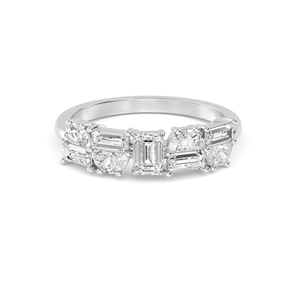 1.04ctw Multi-Cut Lab-Grown Diamond Stackable Fashion Band in 14k White Gold