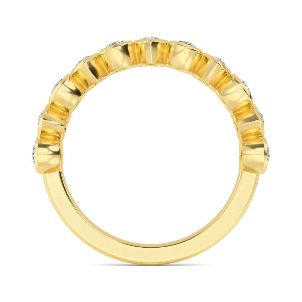 1.62ctw Pear Cut Lab-Grown Diamond Bezel-Set North-South Stackable Band in 14k Yellow Gold
