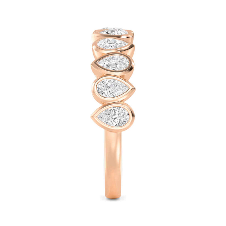1.62ctw Pear Cut Lab-Grown Diamond Bezel-Set North-South Stackable Band in 14k Rose Gold