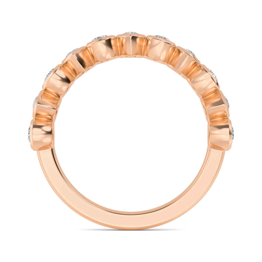 1.62ctw Pear Cut Lab-Grown Diamond Bezel-Set North-South Stackable Band in 14k Rose Gold