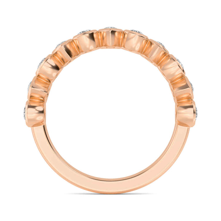 1.62ctw Pear Cut Lab-Grown Diamond Bezel-Set North-South Stackable Band in 14k Rose Gold
