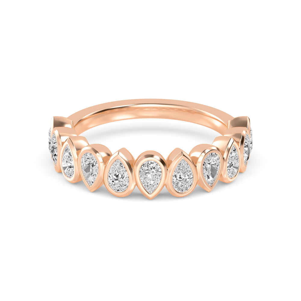 1.62ctw Pear Cut Lab-Grown Diamond Bezel-Set North-South Stackable Band in 14k Rose Gold