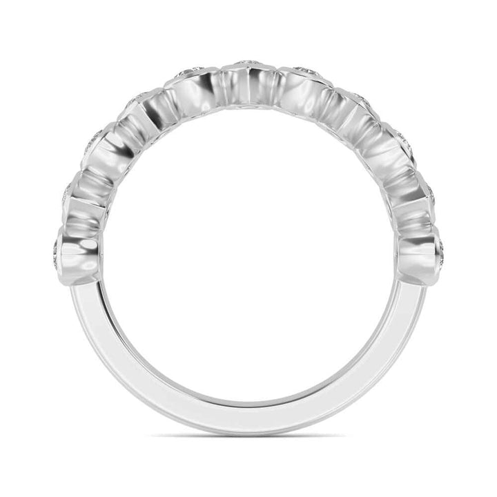 1.62ctw Pear Cut Lab-Grown Diamond Bezel-Set North-South Stackable Band in 14k White Gold