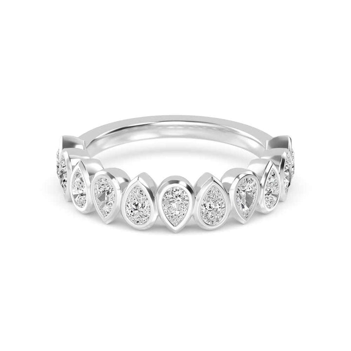 1.62ctw Pear Cut Lab-Grown Diamond Bezel-Set North-South Stackable Band in 14k White Gold