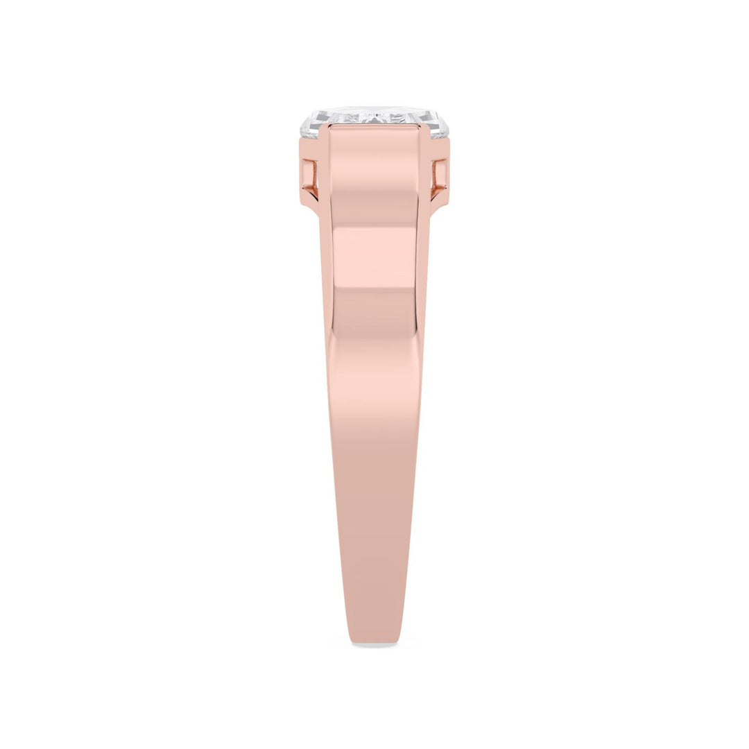 IGI Graded 2.09ct Hexagonal Lab-Grown Diamond Solitaire Engagement Ring in 14k Rose Gold