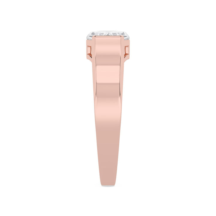 IGI Graded 2.09ct Hexagonal Lab-Grown Diamond Solitaire Engagement Ring in 14k Rose Gold