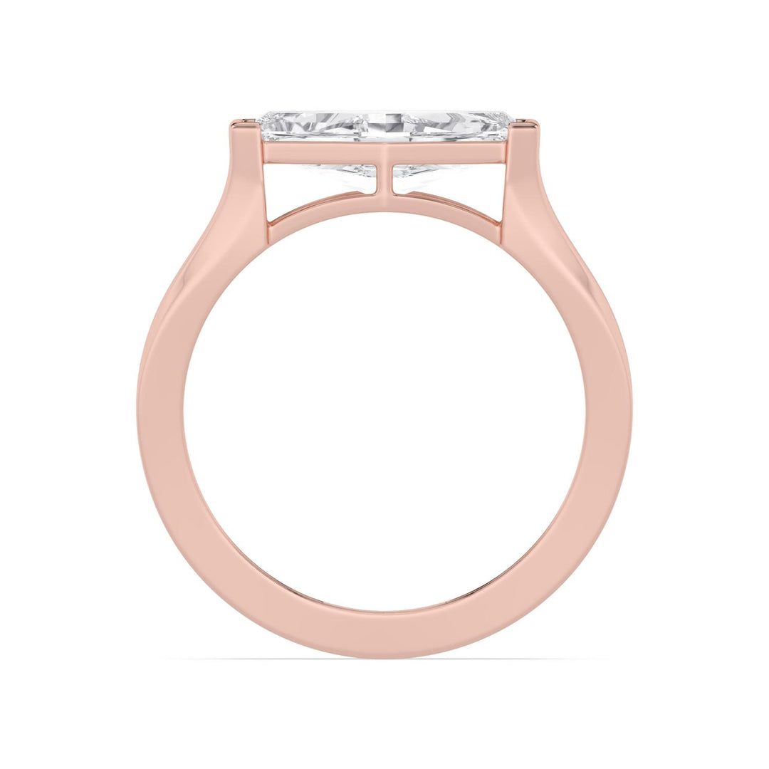 IGI Graded 2.09ct Hexagonal Lab-Grown Diamond Solitaire Engagement Ring in 14k Rose Gold
