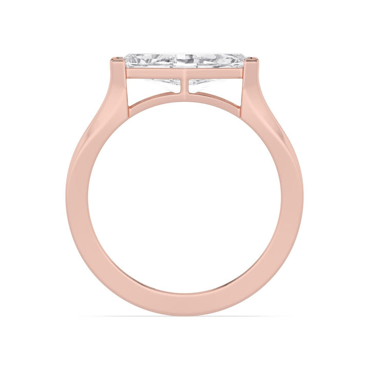 IGI Graded 2.09ct Hexagonal Lab-Grown Diamond Solitaire Engagement Ring in 14k Rose Gold