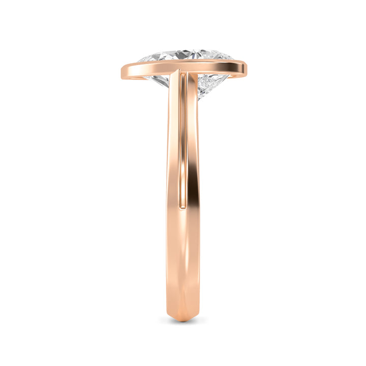 IGI Graded 3.09ct Pear Lab-Grown Diamond Bezel-Set Solitaire Engagement Ring in 14k Gold