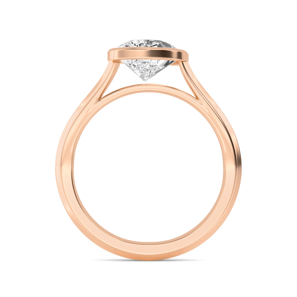 IGI Graded 3.09ct Pear Lab-Grown Diamond Bezel-Set Solitaire Engagement Ring in 14k Gold