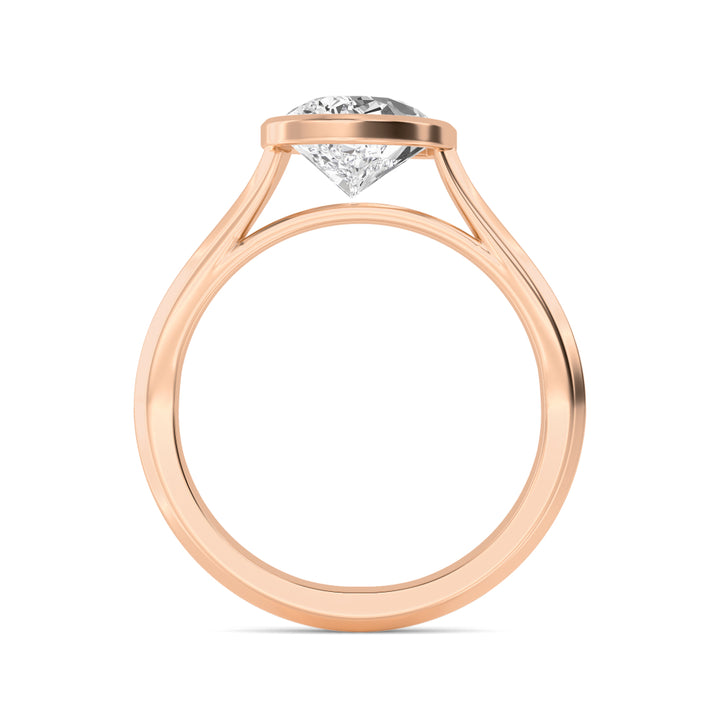IGI Graded 3.09ct Pear Lab-Grown Diamond Bezel-Set Solitaire Engagement Ring in 14k Gold