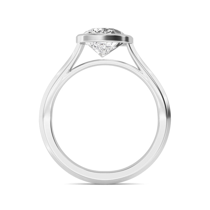 IGI Graded 3.09ct Pear Lab-Grown Diamond Bezel-Set Solitaire Engagement Ring in 14k Gold