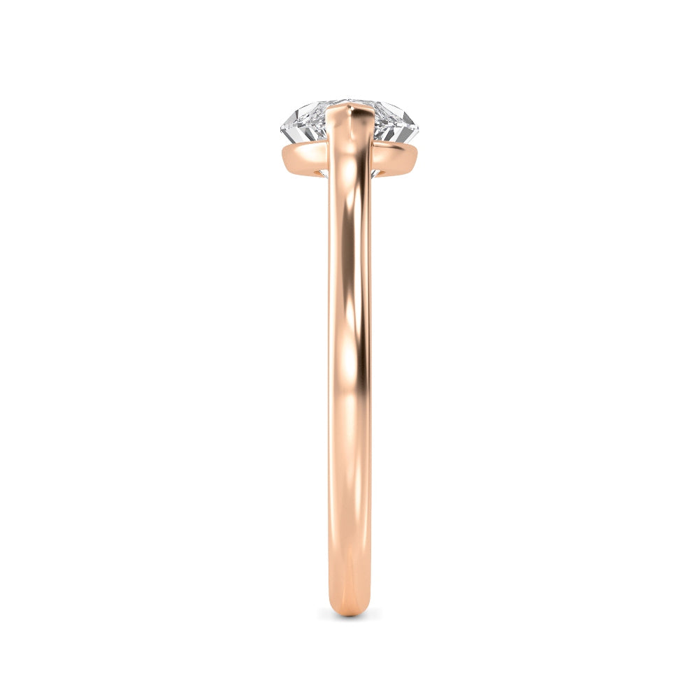 IGI Graded 3.00ct Marquise Cut Lab-Grown Diamond Solitaire East-West Engagement Ring in 14k Rose Gold