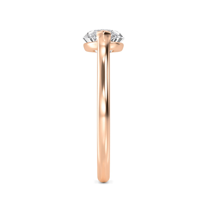 IGI Graded 3.00ct Marquise Cut Lab-Grown Diamond Solitaire East-West Engagement Ring in 14k Rose Gold